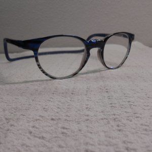 CLIC FLEX READERS MAGNETIC BRIDGE COBALT BLUE & BLACK ZEBRA STRIPE +2.5 EUC